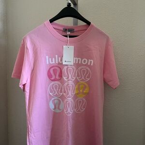 Lululemon Athletica Light Pink Logo Tee
